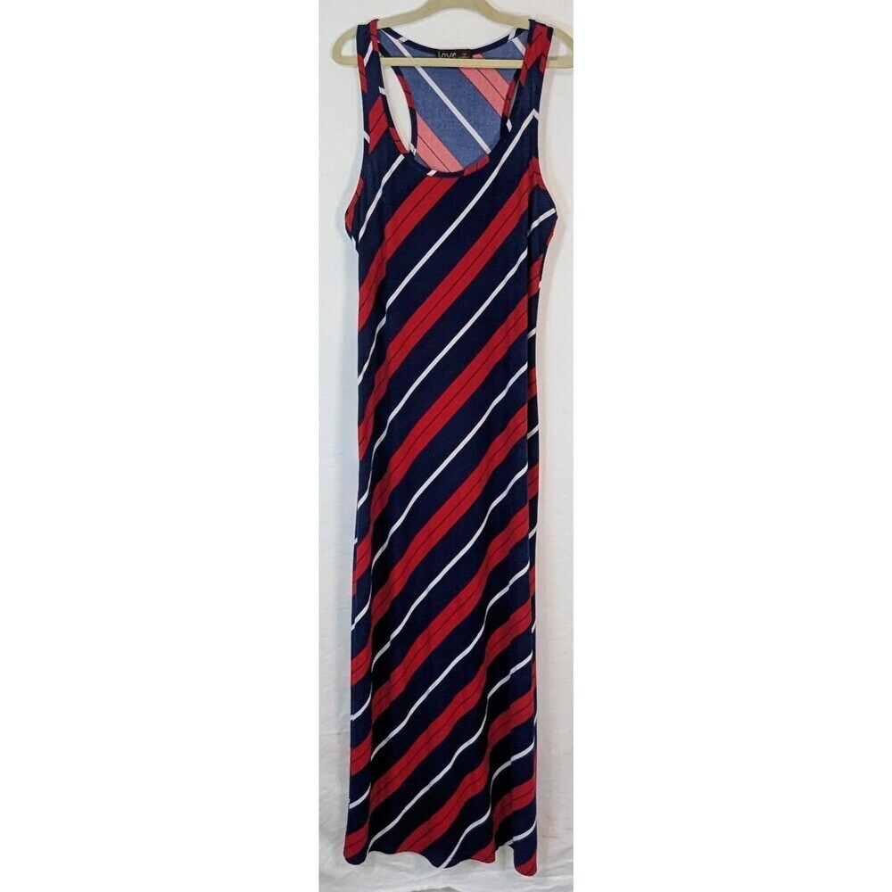 Love by Chesley Striped Racerback Maxi Dress Size Med
